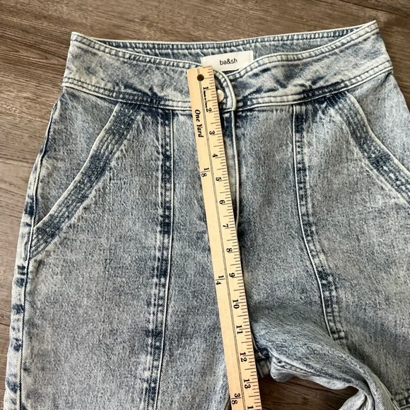 BA&SH Mame Boyfriend Acid Wash Jeans Ankle Length Womens 4 - Picture 9 of 16